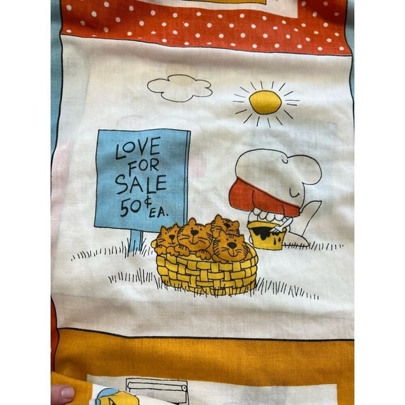 Sid the Cat Vtg Ziggy Character Twin Bed Sheets Flat and Bottom No Pillow Case - Picture 6 of 9